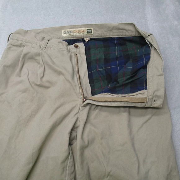 Cabelas Casual Huntsman Chino Men 38x28 Cream Canvas Boot Hunting Flannel Lined - Picture 6 of 16
